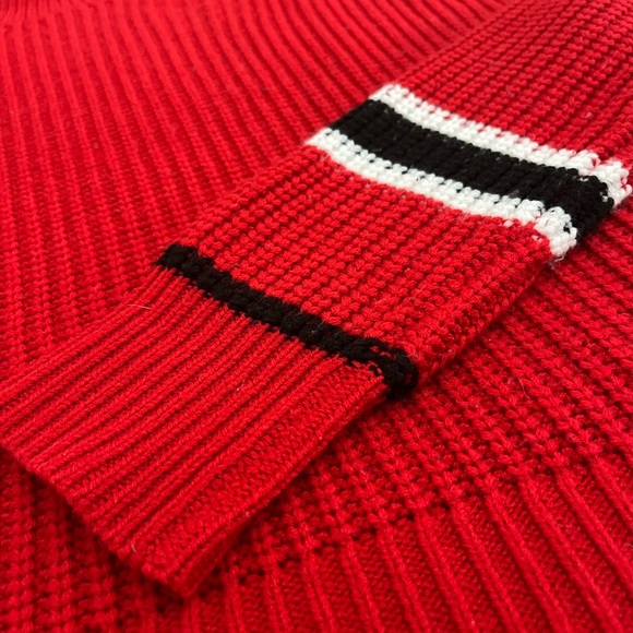 Brand: Sanctuary Size: Small Style: Red sweater with black and white stripe - Picture 3 of 4